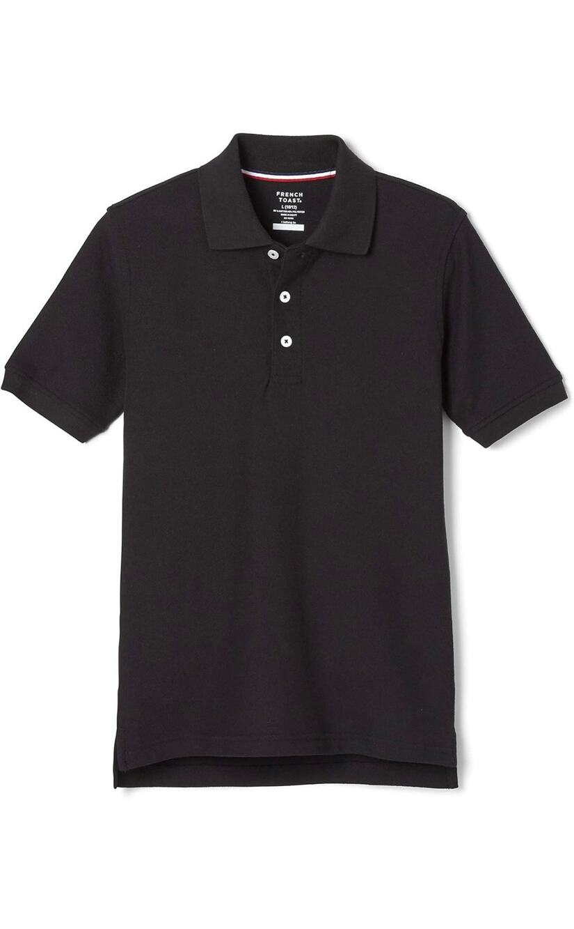 NEW! French Toast L 10/12 Short Sleeve Pique Polo Shirt Black